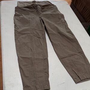 Isabel cropped leg khaki maternity pants size small with adjustable waist